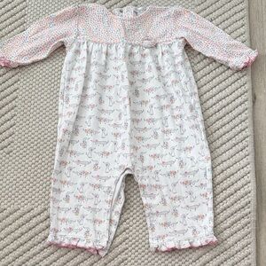 Kissy Kissy White Baby Footie with Pink and Multicolor Floral Print